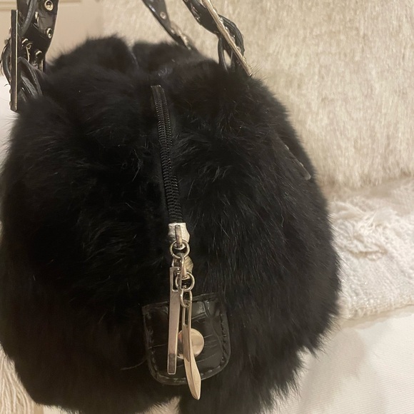 Authentic Black Rabbit Fur Purse - Picture 6 of 7